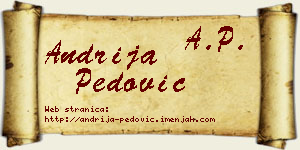 Andrija Pedović vizit kartica